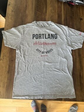 Columbia Sportswear Mens Large Portland Oregon City of Roses Bridge T Shirt Grey